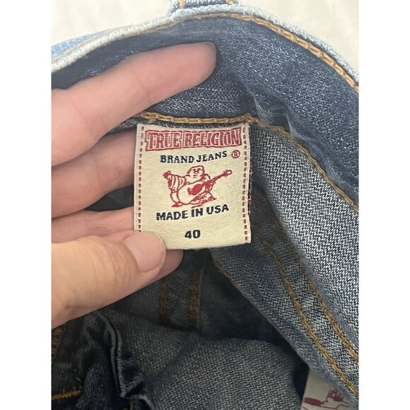 True Religion Men’s Ricky Cutoff Denim Shorts Size 40 - Picture 9 of 13